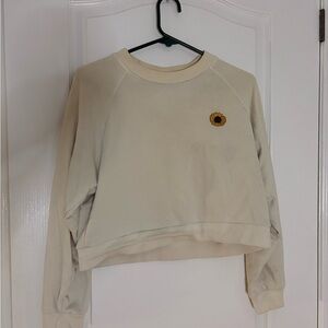 Sunday Best Cream Sweatshirt with Sunflower Detail